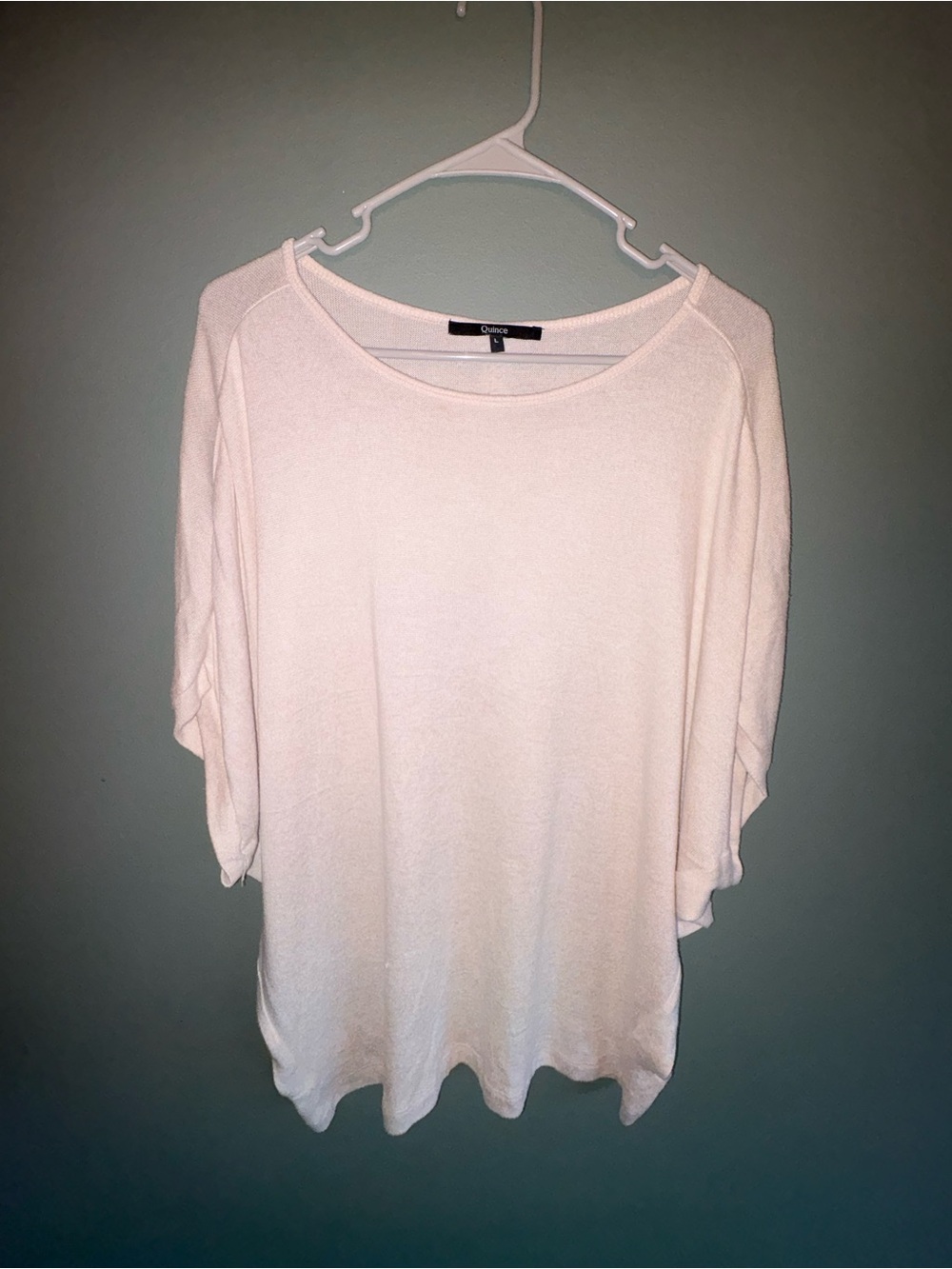 Quince Cream Scoop-Neck Dolman Sleeve Tee